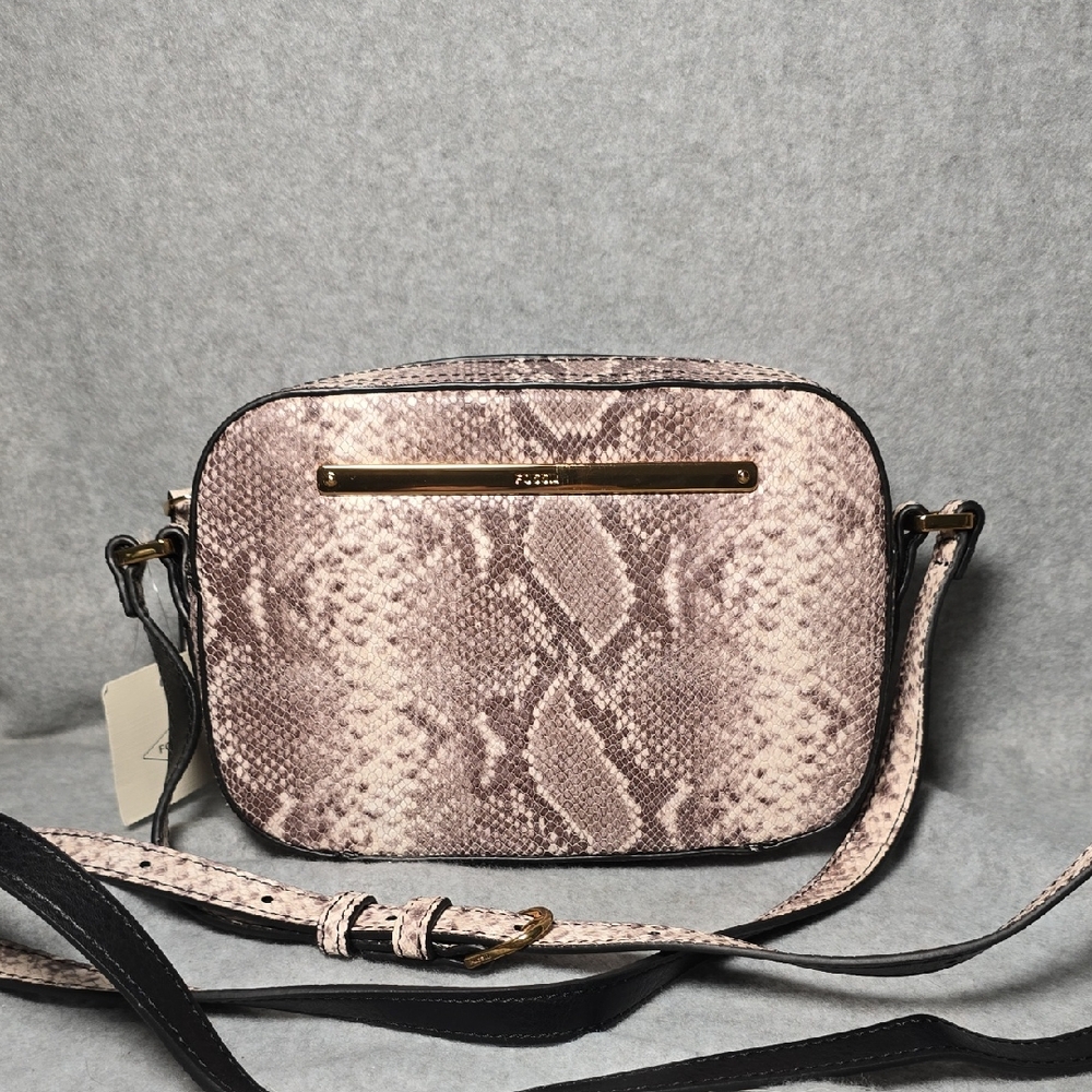 Fossil Liza Camera Crossbody Bag Python NWT